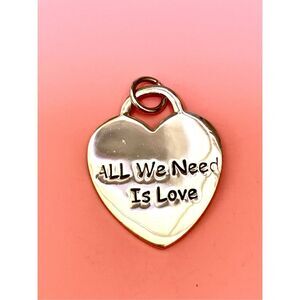 .925 Heart All We Need Is Love Sterling Silver Jewelry Charm #heart